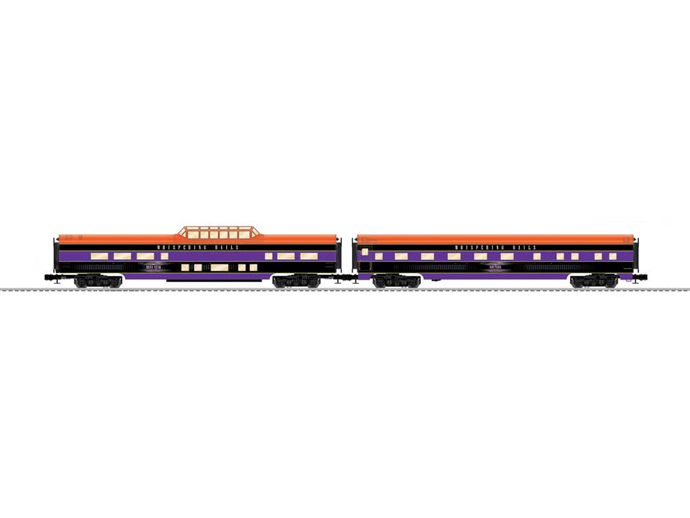 18" Sleeper, Dome Set - 3-Rail - Ready to Run -- Whispering Rails Halloween (glow-in-dark, black, orange, purple)-1