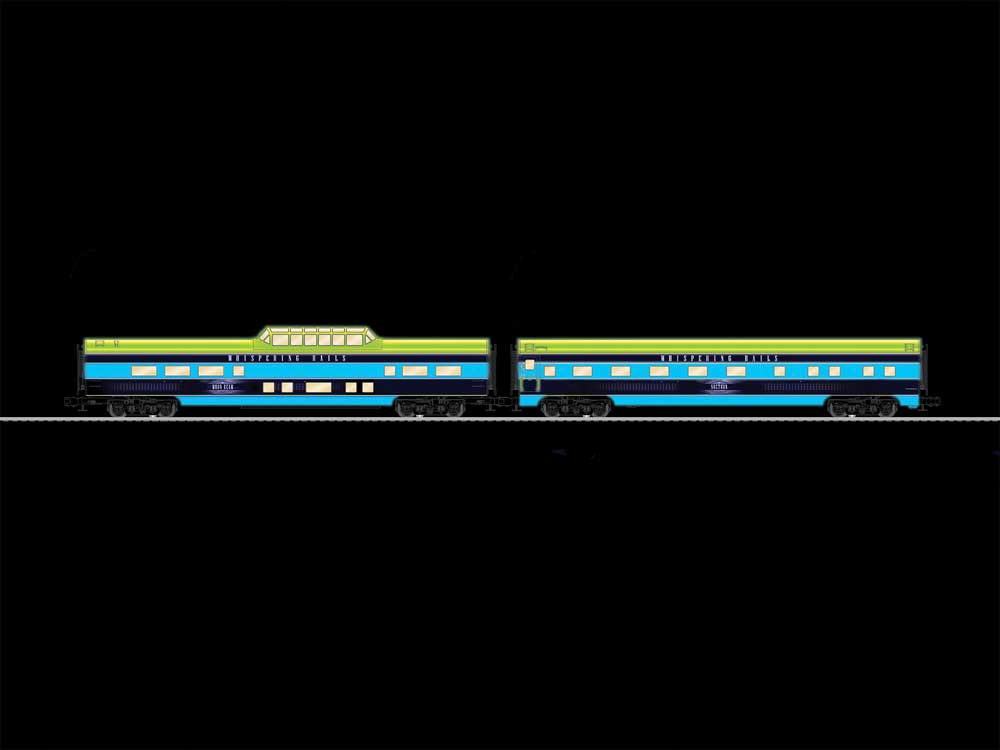 18" Sleeper, Dome Set - 3-Rail - Ready to Run -- Whispering Rails Halloween (glow-in-dark, black, orange, purple)-2