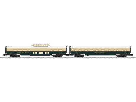 18" Short Dome, Sleeper Set - 3-Rail - Ready to Run -- Burlington Northern Glacier View, Big Horn Pass (Executive, green, cream)
