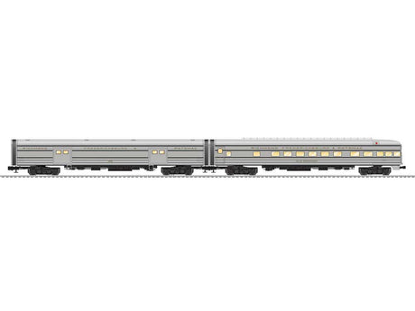 18" Baggage, Observation Set - 3-Rail - Ready to Run -- Richmond, Fredericksburg & Potomac #640, 641, 642, 643 (stainless)