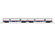 Display Car 2-Pack - 3-Rail - Ready to Run -- American Freedom Train Set A (white, red, blue)