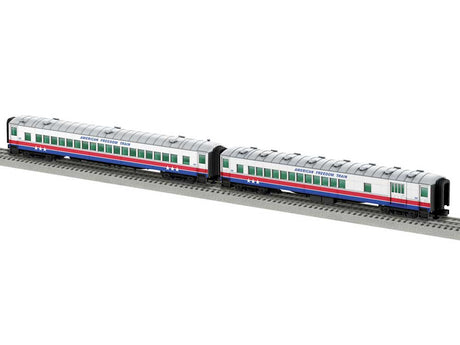 18" Streamlined Coach, Combine - 3-Rail - Ready to Run -- American Freedom Train (white, red, blue)