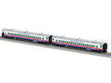 18" Streamlined Coach and Observation - 3-Rail - Ready to Run -- American Freedom Train (white, red, blue)-1