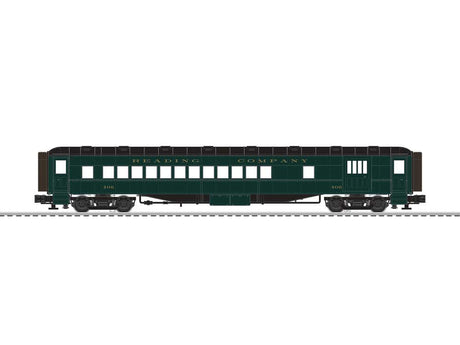 72' Heavyweight Combine, Coach Set - 3-Rail - Ready to Run -- Reading #406, 1547 (green, black)-1