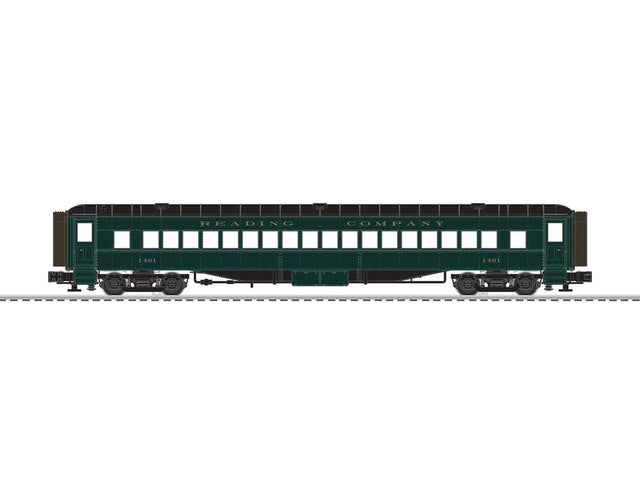 72' Heavyweight Coach 2-Pack - 3-Rail - Ready to Run -- Reading #1461, 1505 (green, black)-1