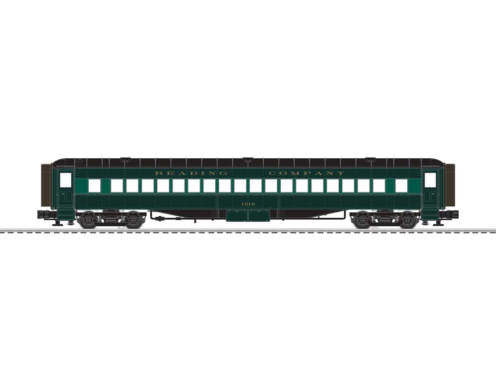 72' Heavyweight Combine, Coach Set - 3-Rail - Ready to Run -- Reading #405, 1516 (2-Tone Green, black)-2