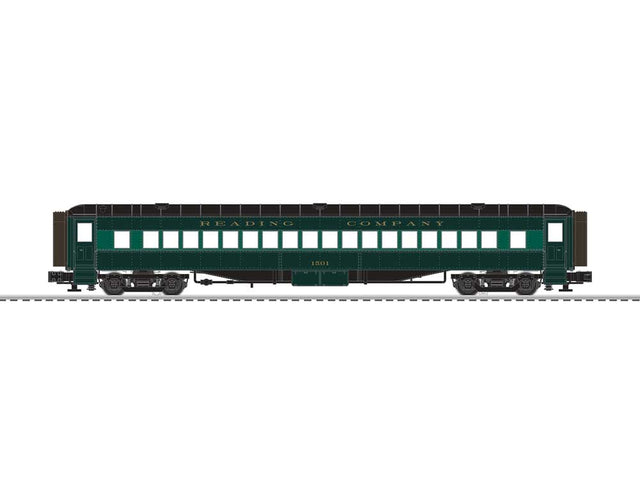 72' Heavyweight Coach 2-Pack - 3-Rail - Ready to Run -- Reading #1501, 1526 (green, black)-1