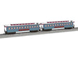 Wood 1860s Coach 2-Pack - 3-Rail - Ready to Run -- Polar Express (blue, maroon)