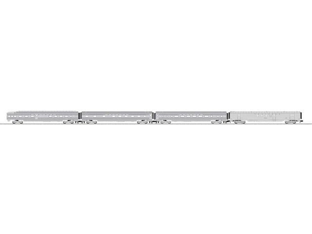 21" Streamlined Observation, Sleeper, Coach, RPO Set - 3-Rail - Ready to Ru -- Southern Railway #1700, 822, 2006, 1102 (silver)