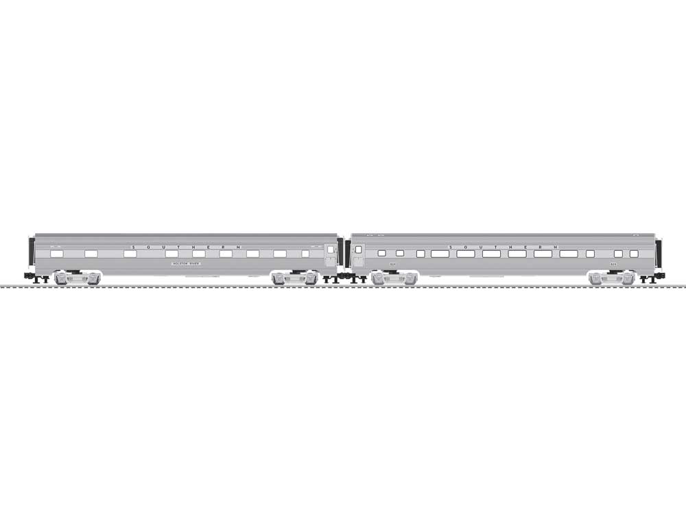 21" Streamlined Sleeper, Coach Set - 3-Rail - Ready to Run -- Southern Railway #3403, 824 (silver)