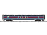 21" Streamlined Dome-Observation, Dome, Coach, RPO Set - 3-Rail - Ready to -- Polar Express (blue, maroon, Snow on Roof)-1
