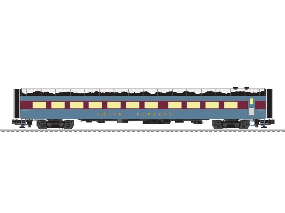 21" Streamlined Diner w/StationSounds - 3-Rail - Ready to Run -- Polar Express (blue, maroon, Snow on Roof)