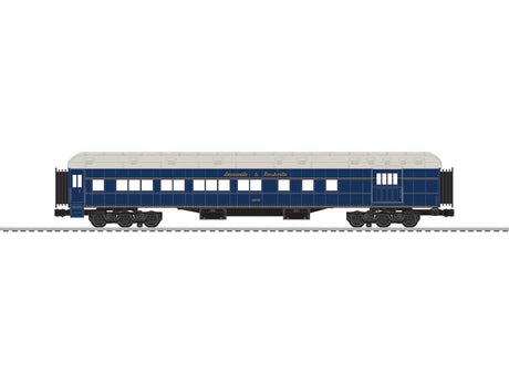 18" Heavyweight Combine and Coach - 3-Rail - Ready to Run -- Louisville & Nashville #1605, 2511 (blue, gray)-1