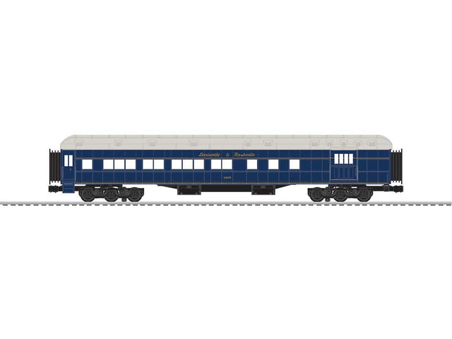 18" Heavyweight Combine and Coach - 3-Rail - Ready to Run -- Louisville & Nashville #1605, 2511 (blue, gray)-1