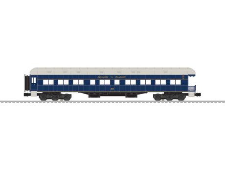 18" Heavyweight Sleeper and Observation - 3-Rail - Ready to Run -- Louisville & Nashville #354, No Number (blue, gray)-2