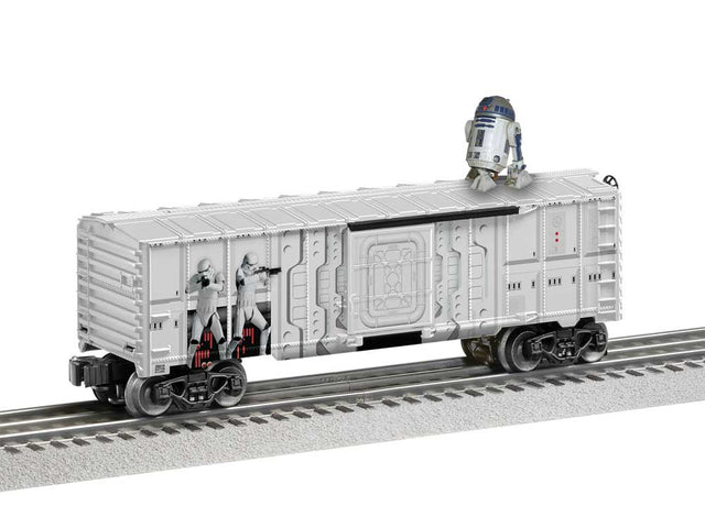 Boxcar w/Walking Brakeman - 3-Rail - Ready to Run -- Star Wars(TM) R2D2 (white, black)-1
