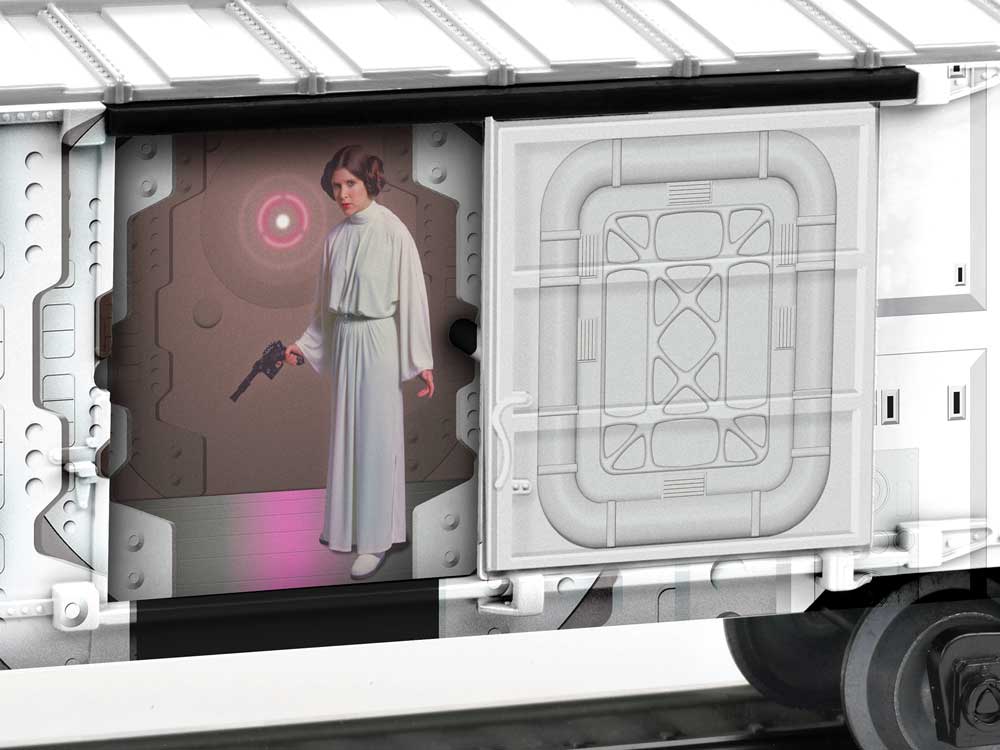 Boxcar w/Walking Brakeman - 3-Rail - Ready to Run -- Star Wars(TM) R2D2 (white, black)-3