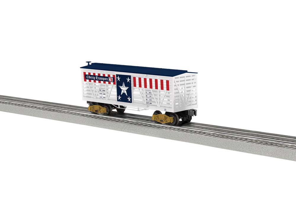Wood Stock Car - 3-Rail - Ready to Run -- America 250 (white, blue, red)