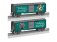 Steel Boxcar - 3-Rail - Ready to Run -- Star Wars Mandalorian Christmas (green, gray)