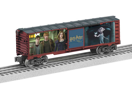 Steel Boxcar - 3-Rail - Ready to Run -- Harry Potter and The Deathly Hallows Parts 1and 2 (red, gray,  Full-Color Si-2