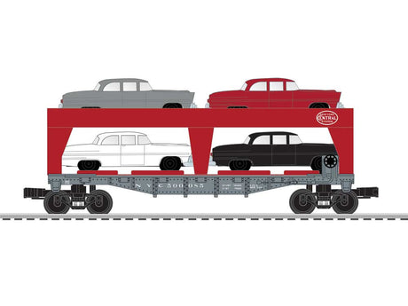 Auto Loader with Load - 3-Rail - Ready to Run -- New York Central #500085 (red, gray)