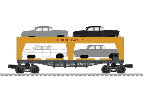 Auto Loader with Load - 3-Rail - Ready to Run -- Union Pacific #5800 (yellow, gray)