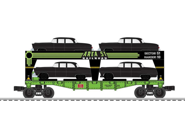 Auto Loader with Load - 3-Rail - Ready to Run -- Area 51 (green, black)