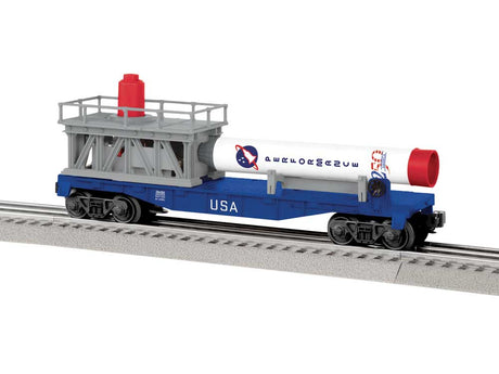 Space Mission Capsule Launch Car - 3-Rail - Ready to Run -- America 250 #28480 (blue, gray, white, red)