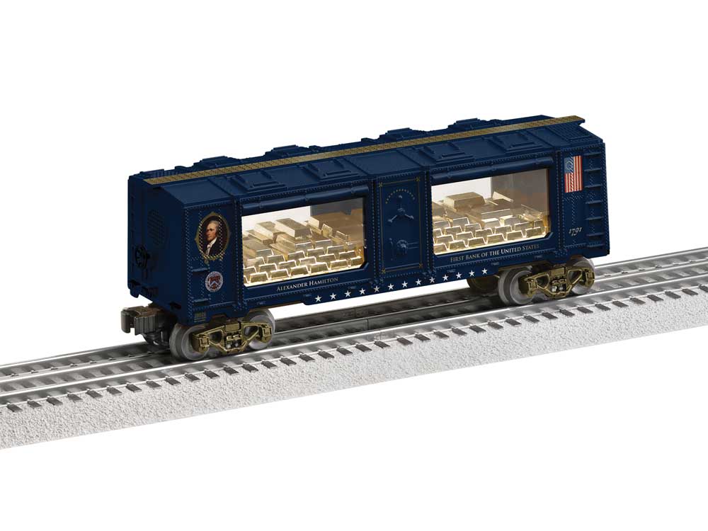Mint Car - 3-Rail - Ready to Run -- America 250 Founding Fathers - Alexander Hamilton #28480 (blue, gold)-1