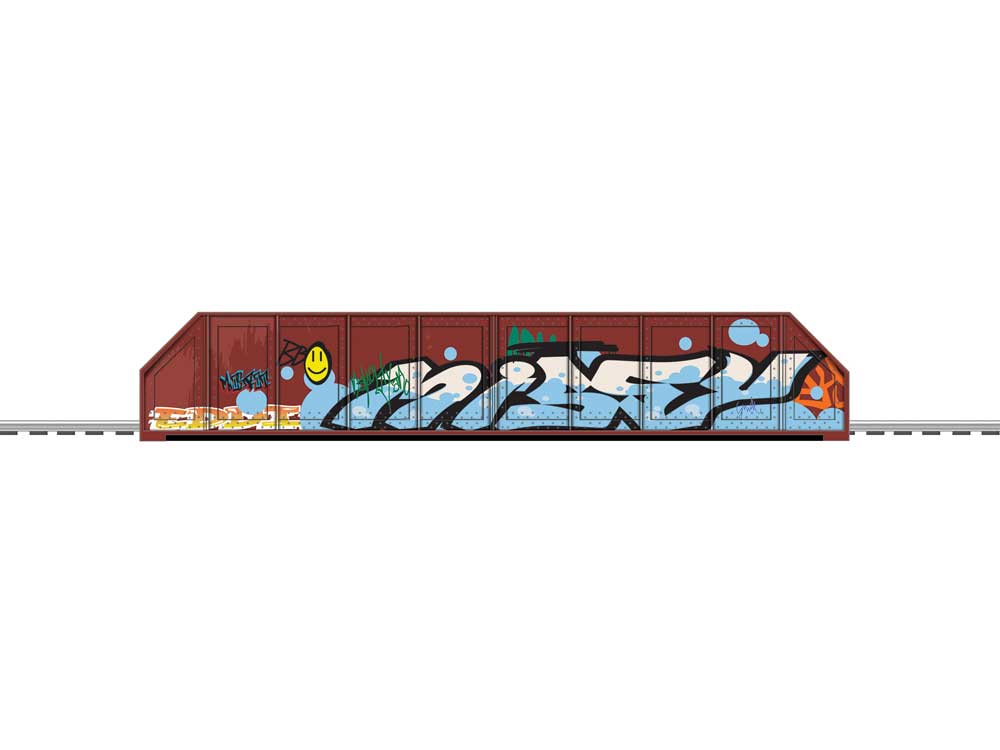 Girder Bridge - FasTrack(R) - Kit -- Graffiti w/10"  25.4cm FasTrack(R) Section-1