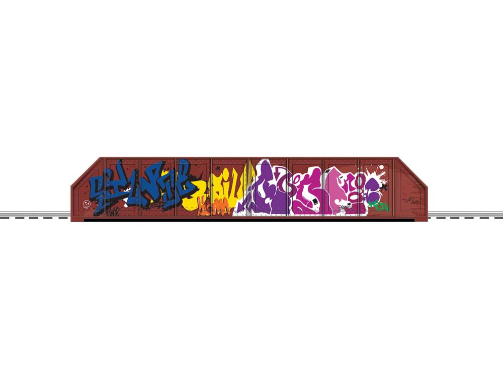 Girder Bridge - FasTrack(R) - Kit -- Graffiti w/10"  25.4cm FasTrack(R) Section-2