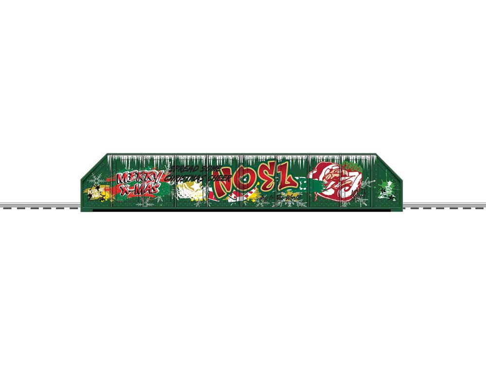 Girder Bridge - FasTrack(R) - Kit -- Christmas Graffiti w/10"  25.4cm FasTrack(R) Section-1