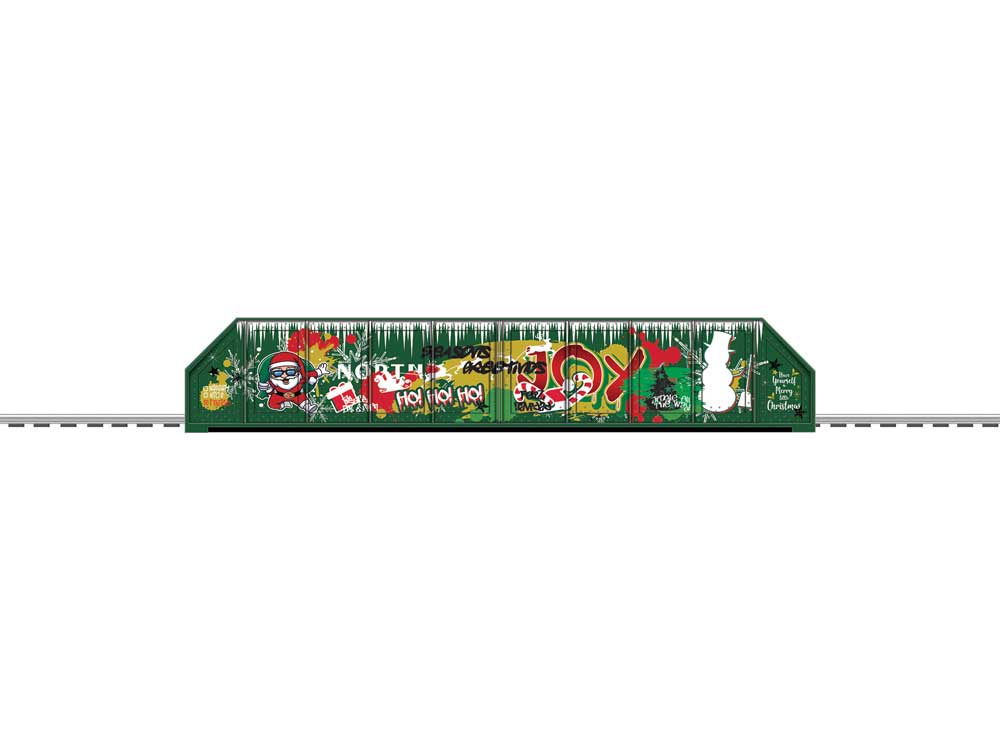 Girder Bridge - FasTrack(R) - Kit -- Christmas Graffiti w/10"  25.4cm FasTrack(R) Section-2