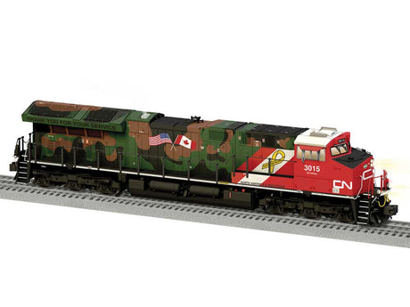 GE ET44AC - 3-Rail - Legacy(R) Sound and Control -- Canadian National #3015 (Veterans Commemorative, Camouflage, red)