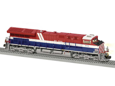 GE ET44AC - 3-Rail - Legacy(R) Sound and Control -- Canadian National #3115 (BC Rail Heritage, red, blue, white)