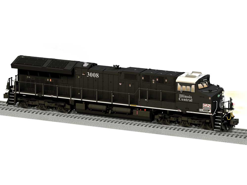 GE ET44AC - 3-Rail - Legacy(R) Sound and Control -- Canadian National #3008 (Illinois Central Heritage, black)