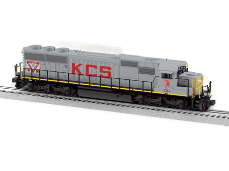 EMD SD50 - 3-Rail - Legacy Sound & Control -- Kansas City Southern #704 (gray, red, yellow, Operation Lifesaver)