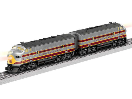 EMD F3 A-A Set - 3-Rail - Legacy Sound & Control -- Delaware, Lackawanna & Western #621A, 622A (gray, maroon, yellow)