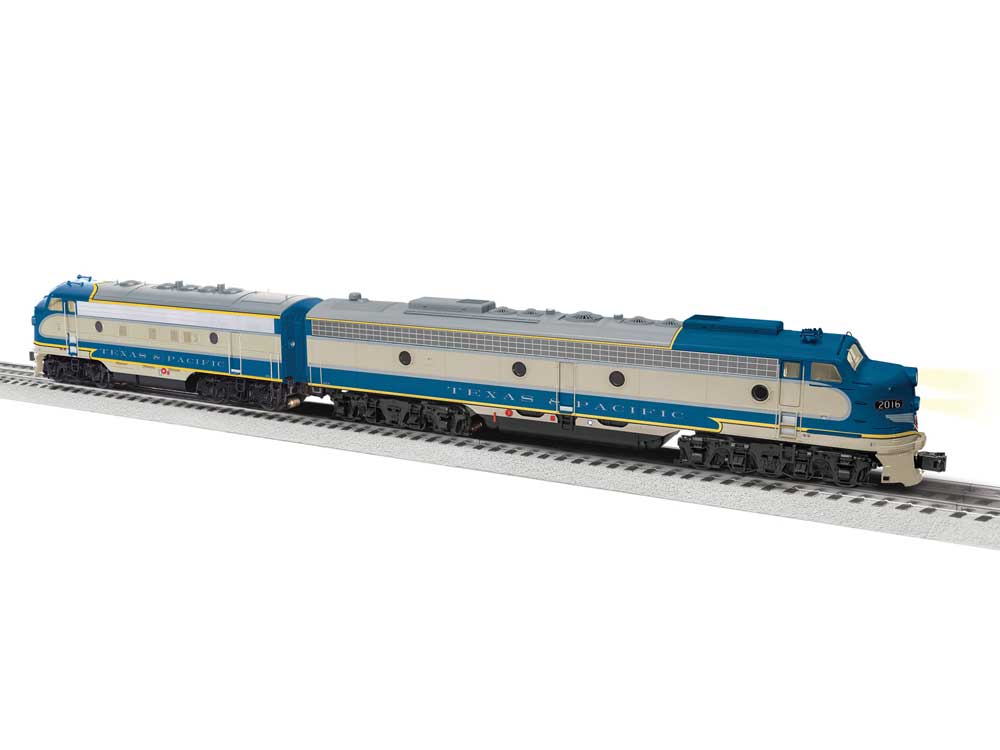 EMD E8A - F7A Set - 3-Rail - Legacy(R) Sound and Control -- Texas & Pacific (Eagle, blue, gray)