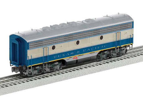 EMD F7B - 3-Rail w/Legacy SuperBass Sound & Smoke - Non Powered -- Texas & Pacific (Eagle, blue, gray)