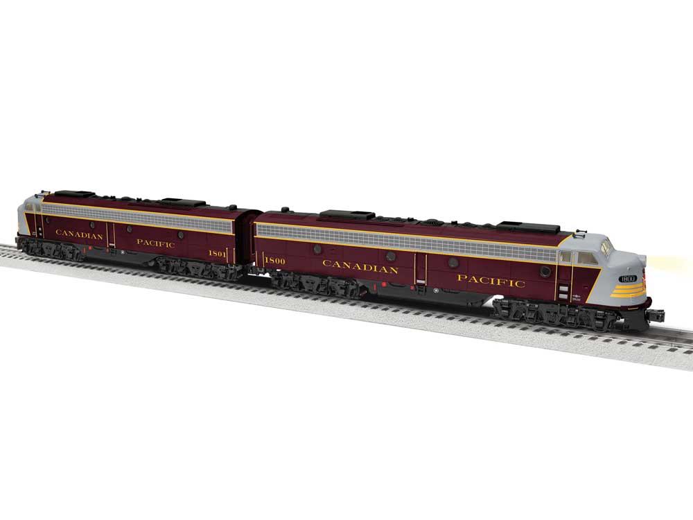 EMD E8A - E8A Set - 3-Rail - Legacy(R) Sound and Control -- Canadian Pacific #1800, 1801 (maroon, gray)