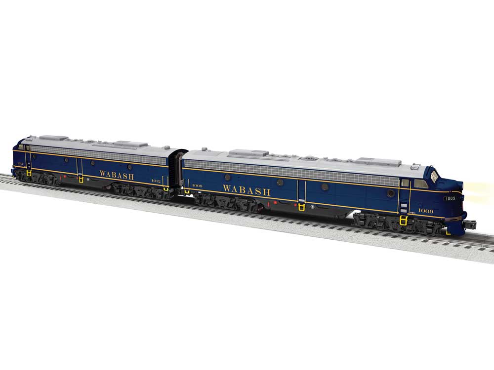 EMD E8A - E8A Set - 3-Rail - Legacy(R) Sound and Control -- Wabash #1009, 1012 (Late, blue, gray)
