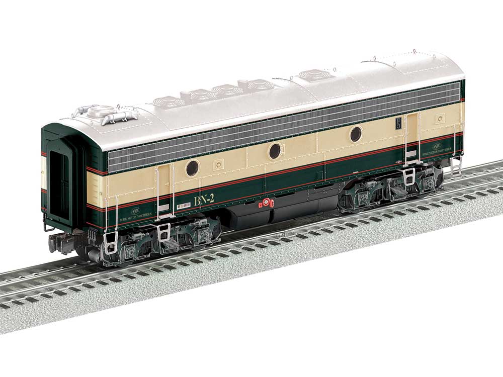 EMD F9B - 3-Rail w/Legacy SuperBass Sound & Smoke - Non Powered -- Burlington Northern #BN2 (Executive, green, cream)