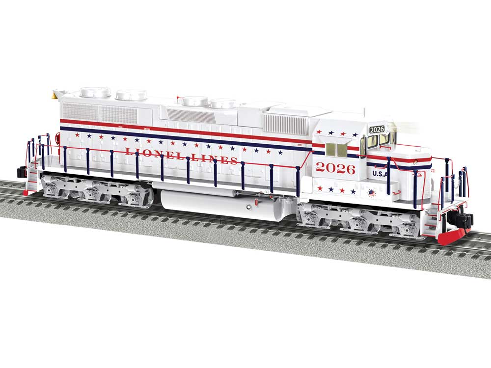 EMD SD38 - 3-Rail - Legacy Sound & Control -- Lionel Lines #2026 (white, red, blue, silver)