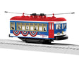 Trolley - 3-Rail - Conventional -- American Celebration #250 (white, blue, red)