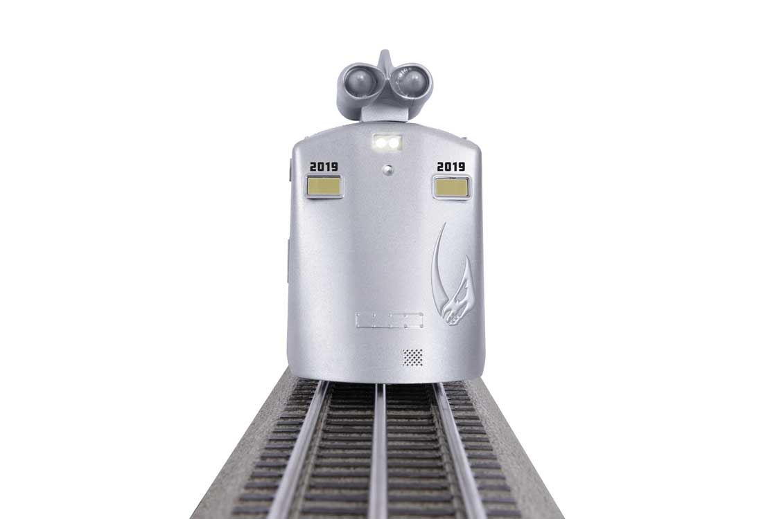 Jet Rail Diesel Car - 3-Rail - LionChief 2.0 Sound and Control -- Star Wars(TM) Mandalorian(TM) #2019 (stainless, brown, black)-2