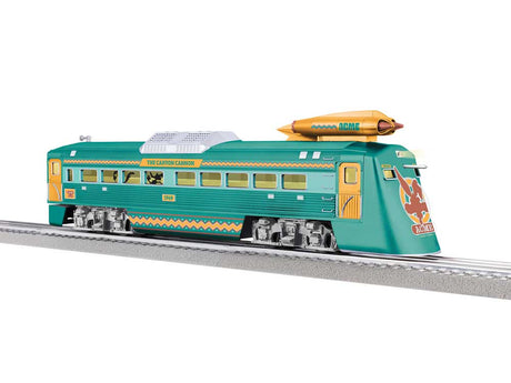 Jet Rail Diesel Car - 3-Rail - LionChief 2.0 Sound and Control -- Looney Tunes(TM) ACME #1949 (teal, yellow)