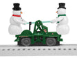 Operating Handcar - Conventional 3-Rail -- Escaping Snowmen Winter Wonderland Christmas #25 (green)