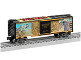 Steel Boxcar - 3-Rail - Ready to Run -- Wonder Woman(TM) (85th Anniversary, black, Full-Color sides)-2