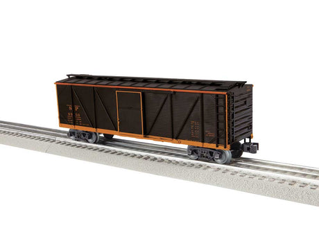 Single-Sheathed Wood Boxcar - 3-Rail - Ready to Run -- Southern Pacific #8950 (black, orange)